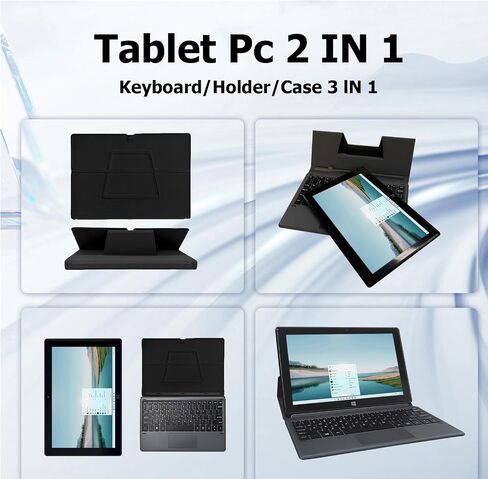 Windows Tablet, 2 in 1 10.1 Inch Windows 11 Pro Tablet PC, 8GB RAM 128GB Storage, Intel J3455 Quad-Core CPU, 1920x1200 IPS FHD Touchscreen, with Mini HDMI/WiFi/Bluetooth/Keyboard/USB/Dual Cameras in Saudi Arabia