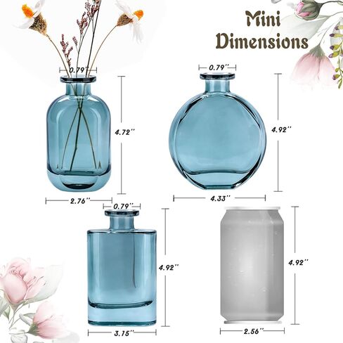 WHJY Grey Glass Vase Set of 3, Decorative Flower Vases for Centerpieces, Colored Bud Vases, Small Geometric Vases for Wedding, Home Décor in Saudi Arabia