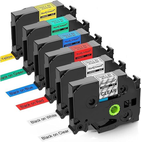6-Pack P Touch Label Tape 12mm 0.47 Inch Multi-Color Compatible Brother Ptouch Tape TZE-MQ531/MQE31/MQF31/MQP35/MQG35/MQG31 12mm 0.47 inch for Brother P Touch PT-H110 PT-D600 PT-D400 Label Makers in Kuwait