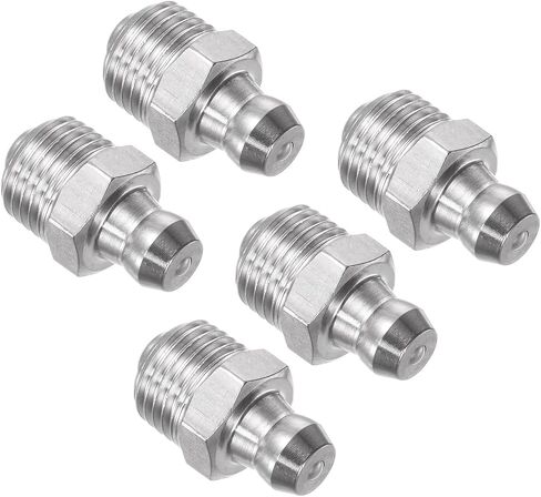 تركيب شحم مستقيم من الفولاذ المقاوم للصدأ 304، | M8x1mm متري | حلمة الشحم الهيدروليكي - (الاستخدامات: لاستبدال تركيب الزيت المفقود أو المكسور)، 5 قطع in Saudi Arabia