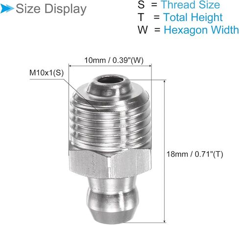 تركيب شحم مستقيم من الفولاذ المقاوم للصدأ 304، | M8x1mm متري | حلمة الشحم الهيدروليكي - (الاستخدامات: لاستبدال تركيب الزيت المفقود أو المكسور)، 5 قطع in Saudi Arabia