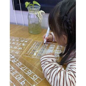 Acrylic Dry Erase Board Kids Personalized ABC Letters Numbers Wipe Off Trace Boards Mess Free,Set of 3