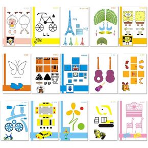 20 Sheets 3D Printer Drawing Molds Paper Stencils for 3D Printing Pen, 40 Patterns and a Clear Plate Set