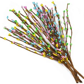 BESTTOYHOME Pack of 5 Artificial Pastel Pip Berry Sprays Springtime Pip Berry Picks Stems 12.2" x 8.7" (LXW) for Easter Crafts Floral Arrangement Wreath Making