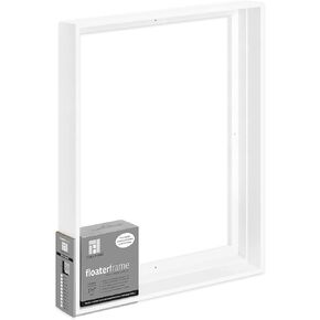 Ampersand Floaterframe Readymade Frame for Flat and 1 1/2" Deep Wood Panel and Canvas Artwork, Paintings, Prints, and More, 16"x20", White Thin in Saudi Arabia