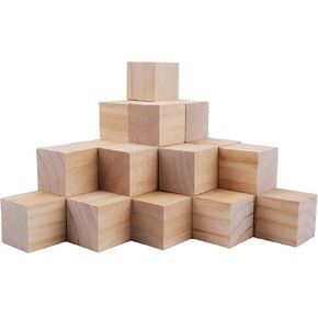 Tosnail 30 Pack 2 Inches Unfinished Wooden Cubes Wooden Blocks - Great for Crafts Making in Kuwait