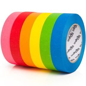 Colored Masking Tape – 6 Color Masking Tape Rolls – 990 Feet x 1 Inch Painters Tape – Colored Painters Tape Assortment – Painter Tape – Craft Tape – Labeling Colorful Masking Tape
