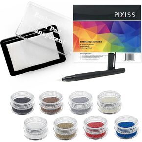Embossing Kit, Powder, Clear Embossing Pen, Embossing Ink Pad, 8X 10ml Embossing Powders for Use with Embossing Heat Tool for Crafts