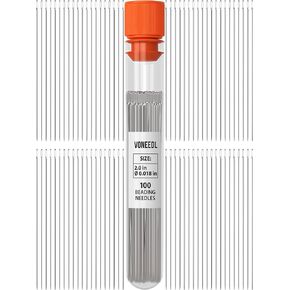 VONEEDL Premium Size 10 Beading Needles Pack - 100 pcs, 0.45 mm Diameter, 2-Inch Length, Includes Convenient Storage Tube