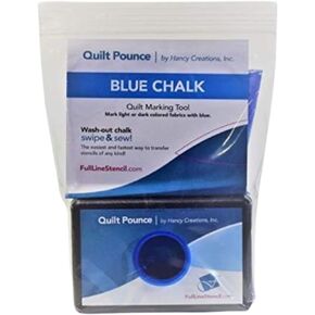 Full Line Stencil - Quilt Pounce Pad with Chalk Powder, Refillable, for Quilt Stencil Design Transfer and Fabric Marking - Blue (QPB)