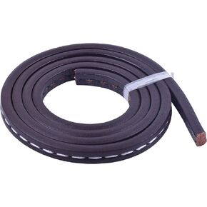 KONMAY 1 Meter Embossed Black 10.0x6.0mm Licorice Leather Cord