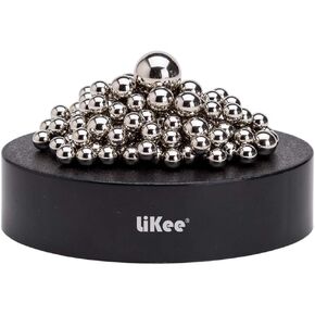 LiKee Magnetic Fidget Toys Desk Decor for Stress Relief (Black-Silver)