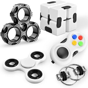 Fidget Toys Adults Set, Easter Basket Stuffers Gift for Kids Teen Cool Gadget Sensory Pack with Figette Spinner Cube ADHD Anxiety Relief Stress Magnetic Ring Office Desk Manget Toy for Boys