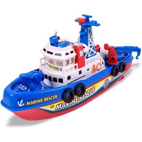 Electric Fireboat Toy Fire Fighting Vessel Toy Fire Ship Model Toy Marine Rescue Ship Toy Water Jet Boat Speed Boat Spray Water Ship Toy with Sounds & Lights Effect