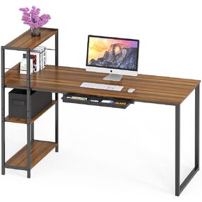 SHW 46-Inch Mission Desk with Side Shelf, 24" Deep, White in Kuwait