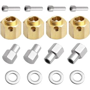 Hobbypark RC Brass Spacers Wheel Hex Hubs Extenders for TRX4 Crawler Wheels Extension Hex Drive Adapter (8mm Thickness)