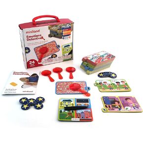 Miniland Emotions Detective - Learning, Playset for Kids, SEL, Mistery Game, Explore