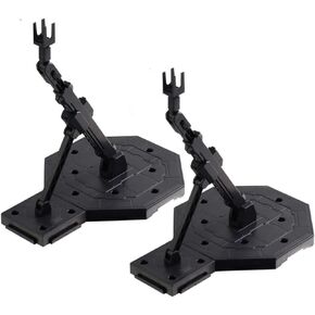 Bioristar HG RG Hobby Action Base Gundam Model Stand Hobby Display Stand Compatible with HG MG BB 1/144 1/100 Pack of 2 (Black)
