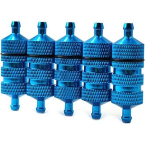 hobbysoul 5pcs 36mm 1/8 & 1/10 RC Fuel Filter Aluminum Blue Color for RC Nitro On-Road Buggy Car Truck