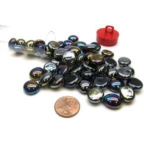 Chessex Glass Gaming Stones: Black Opal Iridized (40)