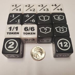 14 Piece Oversized 25mm Counter Commander Set Compatible with Magic: The Gathering
