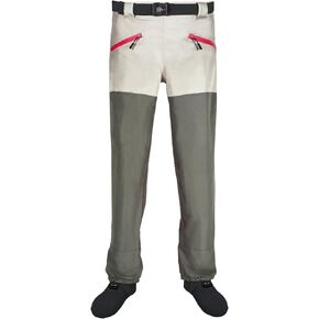Waist Chest Waders - Waist Wading Pants, 3-Ply Breathable Fishing Wader with Pockets and Durable Stocking Boots