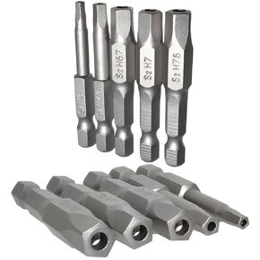 10Pcs Pentagon Head Screwdriver Bits Set S2 Steel Magnetic Pentagonal Drive Bit 1/4 Inch Hex Shank Five-Sided Figure Screw Driver Drill Bit 2 Inch Length Electric Hand Screwdrivers Tool