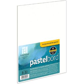 Ampersand Art Supply Pastel Painting Panel: Museum Series Pastelbord, 8" x 10", White, 1/8 Inch Flat Profile