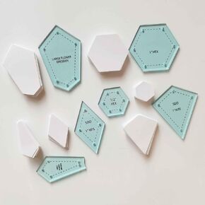 HONEYSEW 300PCS Paper Piecing Shapes Acrylic Quilt Templates Quilting Patchwork Piecing Craft for Sewing