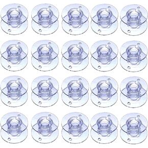 YEQIN 25 Pcs Bobbins for Sewing Machine, Sewing Bobbins with Case, Sa156 Bobbins, Bobbins Class 15, Plastic Bobbins Compatible with Brother Singer Sewing and Embroidery Machine (25 Bobbins with Box)