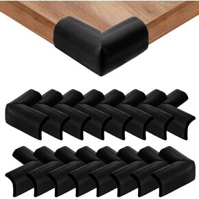 16 Pack Soft Corner Protector Baby, Baby Proofing Corner Guards Table Corner Protectors Proof Corners and Edges Covers Baby Safety Corner Protectors for Furniture, Toddler Bed, Crib Bumpers(Black)