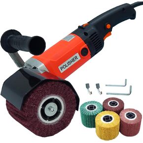 Surface Conditioning Tool 110V 1400W Burnishing Polishing Machine with 5 Polishing Wheels (60# 80# 120# 180# 320#) Handheld Stainless Steel Polisher