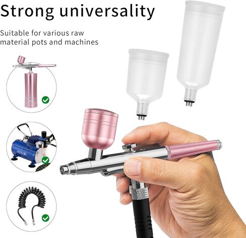 مجموعة البخاخة المحمولة ملحقات البخاخة مجموعة فرش الهواء مع ضاغط هواء 0.3 مم إبر فرشاة الهواء مجموعة مسدس للرسم والنموذج وتزيين الكعك والمكياج وفن الأظافر (أسود) in Kuwait