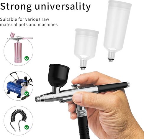 مجموعة البخاخة المحمولة ملحقات البخاخة مجموعة فرش الهواء مع ضاغط هواء 0.3 مم إبر فرشاة الهواء مجموعة مسدس للرسم والنموذج وتزيين الكعك والمكياج وفن الأظافر (أسود) in Kuwait