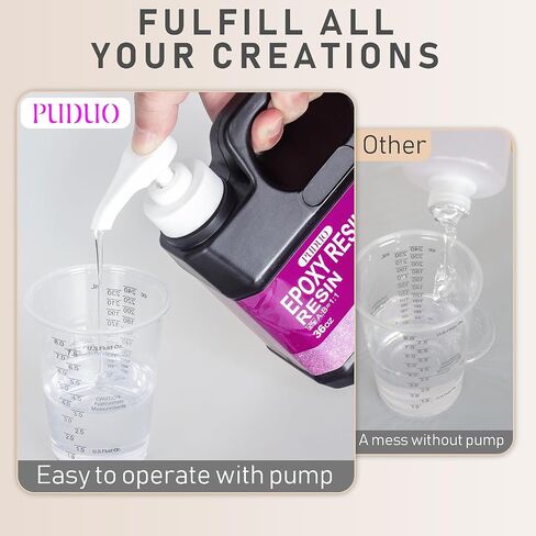 Puduo مجموعة راتنجات الإيبوكسي 72 أونصة، راتنجات إيبوكسي شفافة كريستالية تم تركيبها حديثًا، قوية، خالية من الفقاعات، راتنجات فنية مضادة للاصفرار، مناسبة للصب، DIY، فن الراتنج، القوالب، المجوهرات، سهلة المزج بنسبة 1:1 in Kuwait
