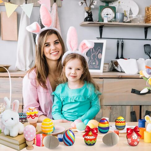 20 Pcs Paper Mache Easter Eggs DIY Easter Craft Eggs Empty Fillable Paintable Unfinished Paper Mache Eggs DIY Eggs Ornament for Easter Egg Hunt Surprise Eggs Easter DIY Craft Decorations Ornaments in Kuwait