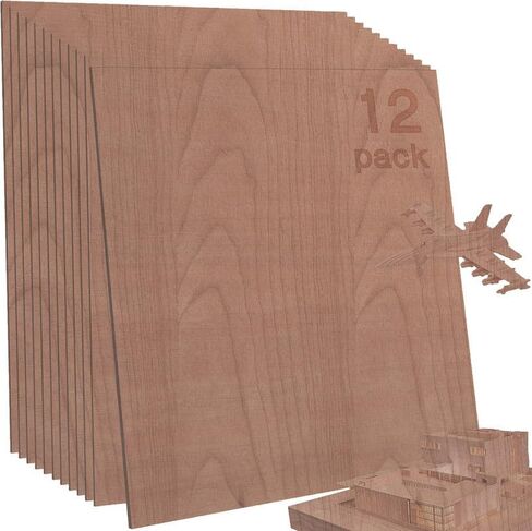 12 Pcs Sapele Wood Veneer MDF Board, 12 x 12 x 1/8 Inch - 3mm Thick Sapele Rosewood Unfinished Wood Sheet for Laser Cutting & Engraving, School DIY Projects, Painting, Fretwork, CNC Cutting in Saudi Arabia