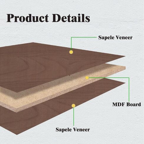 12 Pcs Sapele Wood Veneer MDF Board, 12 x 12 x 1/8 Inch - 3mm Thick Sapele Rosewood Unfinished Wood Sheet for Laser Cutting & Engraving, School DIY Projects, Painting, Fretwork, CNC Cutting in Saudi Arabia