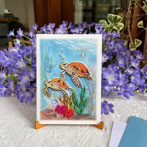 Penguin Couple Quilling Card, Anniversary Card for Wife, Husband, Parents, Handcrafted Greeting Card for Wedding, Birthday, Thinking of You, Mothers Day, Valentines Day Card in Kuwait
