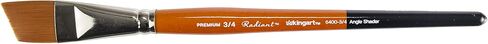 فرشاة فنان KINGART Premium Radiant 6400-1/8 Angular Shader Series، شعر تاكلون صناعي، مقبض قصير، للرسم بالأكريليك والزيت والألوان المائية، مقاس 1/8 بوصة in Kuwait