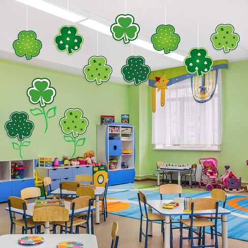 St. Patrick's Day Decoration Shamrocks Clover Cut-Outs Shamrocks Irish Paper Cut-Outs with Adhesive Dots for Bulletin Board Classroom School Ireland Saint Patrick's Day Party, 5.9 x 5.9 Inch (40 Pcs) in Saudi Arabia