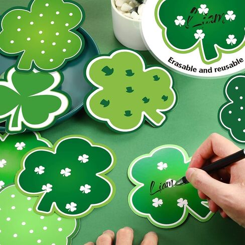 St. Patrick's Day Decoration Shamrocks Clover Cut-Outs Shamrocks Irish Paper Cut-Outs with Adhesive Dots for Bulletin Board Classroom School Ireland Saint Patrick's Day Party, 5.9 x 5.9 Inch (40 Pcs) in Saudi Arabia