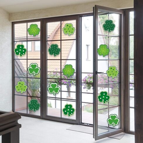 St. Patrick's Day Decoration Shamrocks Clover Cut-Outs Shamrocks Irish Paper Cut-Outs with Adhesive Dots for Bulletin Board Classroom School Ireland Saint Patrick's Day Party, 5.9 x 5.9 Inch (40 Pcs) in Saudi Arabia