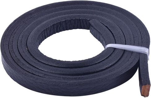 KONMAY 1 Meter Embossed Black 10.0x6.0mm Licorice Leather Cord in Kuwait