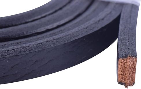 KONMAY 1 Meter Embossed Black 10.0x6.0mm Licorice Leather Cord in Kuwait