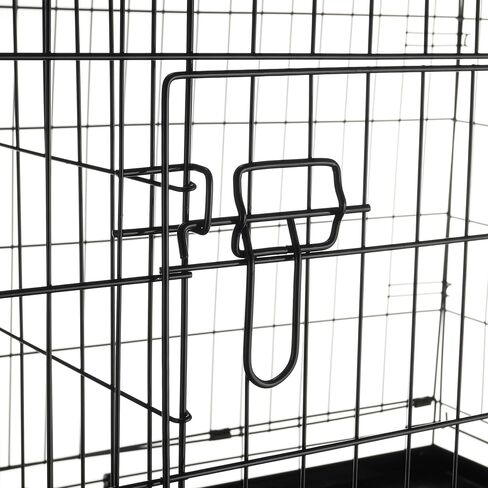 Dog Kennel - 42-Inch Dog Crate with Doors for Front and Side Access - Collapsible Dog Crate with Divider Wall Panel for Large Dogs by PETMAKER (Black) in Saudi Arabia
