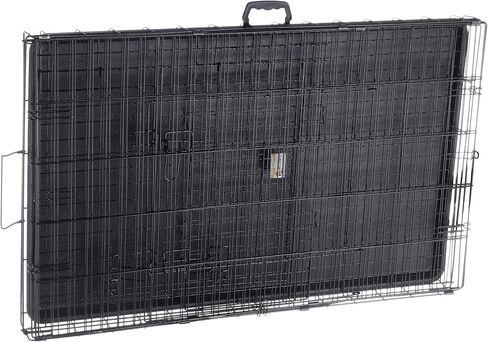 Dog Kennel - 42-Inch Dog Crate with Doors for Front and Side Access - Collapsible Dog Crate with Divider Wall Panel for Large Dogs by PETMAKER (Black) in Saudi Arabia