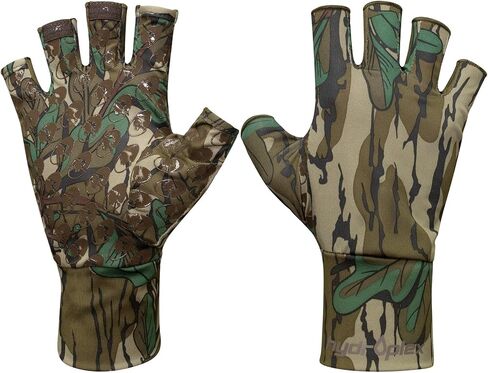 Mossy Oak Fingerless Camo Hunting Gloves | Lightweight & Breathable Stretch Material with Textured Palm Grip | Turkey Hunting & Bow Hunting Gloves for Men & Women in Saudi Arabia