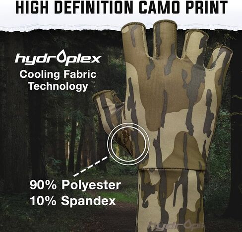 Mossy Oak Fingerless Camo Hunting Gloves | Lightweight & Breathable Stretch Material with Textured Palm Grip | Turkey Hunting & Bow Hunting Gloves for Men & Women in Saudi Arabia