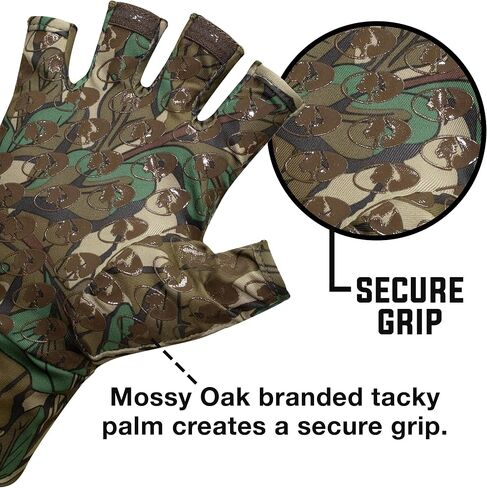 Mossy Oak Fingerless Camo Hunting Gloves | Lightweight & Breathable Stretch Material with Textured Palm Grip | Turkey Hunting & Bow Hunting Gloves for Men & Women in Saudi Arabia
